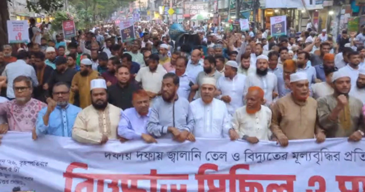 বিদ্যুতের দাম বাড়ানোর সিদ্ধান্তে ক্ষোভ, রাজধানীতে জামায়াতের বিক্ষোভ